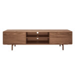 Miliboo meuble tv en bois fonc noyer 1 porte 2 tiroirs l180 cm suva