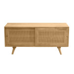 Miliboo meuble tv en bois manguier massif et cannage rotin l110 cm acange