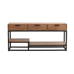 Miliboo meuble tv en bois massif et mtal noir l115 cm warren