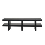 Miliboo meuble tv en bois massif noir l145 cm nalo