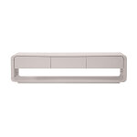 Miliboo meuble tv design beige laqu� brillant 3 tiroirs l180 cm sailor