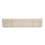 Miliboo meuble tv design beige laqu� brillant avec rangements l199. 8 cm isaure