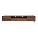 Miliboo meuble tv design bois fonc noyer et mtal noir 2 portes 2 tiroirs l200 cm bliss