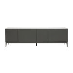 Miliboo meuble tv design gris laqu� brillant avec rangements l180 cm gray
