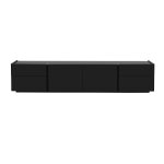 Miliboo meuble tv design noir laqu� brillant avec rangements l200 cm isaure