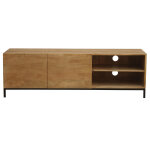 Miliboo meuble tv industriel en bois manguier massif et m�tal l145 cm ypster