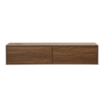 Miliboo meuble tv mural finition bois fonc� noyer l140 cm flexo