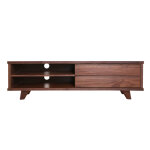 Miliboo meuble tv vintage bois fonc avec tiroirs l140 cm fifties