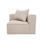 Miliboo module d'angle droit pour canap� en tissu effet velours textur� beige kerry