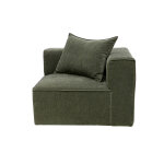 Miliboo module d'angle droit pour canap� en tissu effet velours vert kaki kerry