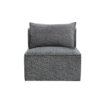 Miliboo module droit pour canap� en tissu chin� gris fonc� kerry