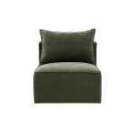 Miliboo module droit pour canap� en tissu effet velours vert kaki kerry