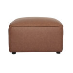 Miliboo pouf repose pieds en cuir marron fergus