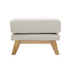 Miliboo pouf repose - pieds d�houssable scandinave en tissu beige et bois clair oslo