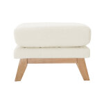 Miliboo pouf repose - pieds d�houssable scandinave en tissu effet laine boucl�e blanc cass� et bois clair ...