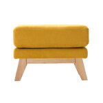 Miliboo pouf repose - pieds dhoussable scandinave en tissu effet velours jaune moutarde et bois clair ...