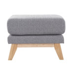 Miliboo pouf repose - pieds d�houssable scandinave en tissu gris clair et bois clair oslo