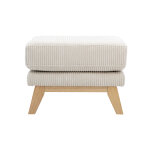 Miliboo pouf repose - pieds d�houssable scandinave en tissu velours c�tel� beige et bois clair oslo