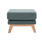 Miliboo pouf repose - pieds d�houssable scandinave en tissu vert de gris et bois clair oslo
