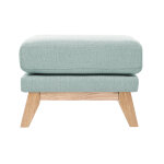 Miliboo pouf repose - pieds d�houssable scandinave en tissu vert lagon et bois clair oslo