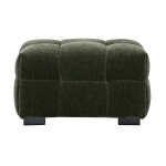 Miliboo pouf repose - pieds design en tissu effet velours vert kaki corto