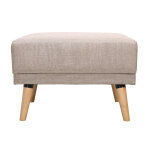 Miliboo pouf repose - pieds scandinave en tissu beige et bois clair ulla