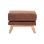 Miliboo pouf repose - pieds scandinave en tissu chenille terre br�l�e et bois clair oslo