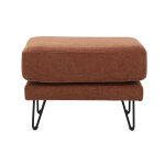 Miliboo pouf repose - pieds en tissu chenille terre br�l�e et m�tal oslo