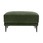 Miliboo pouf repose pieds en tissu effet velours vert kaki et m�tal noir jerry