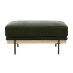 Miliboo pouf repose pieds en tissu effet velours vert kaki et m�tal noir todd