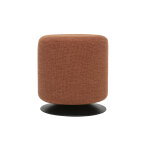 Miliboo pouf rond pivotant en tissu effet velours textur� terre br�l�e et m�tal d39. 5 cm volnay