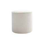 Miliboo pouf rond en tissu effet laine boucle blanc d40 cm paul