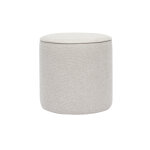 Miliboo pouf rond en tissu effet velours textur� beige d40 cm paul