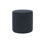 Miliboo pouf rond en tissu effet velours textur bleu fonc d40 cm paul