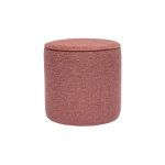 Miliboo pouf rond en tissu effet velours textur terracotta d40 cm paul