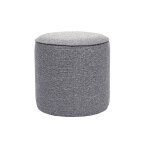 Miliboo pouf rond en tissu gris clair d40 cm paul