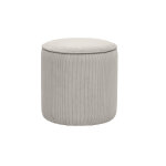 Miliboo pouf rond en tissu velours ctel taupe d40 cm paul