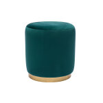 Miliboo pouf rond en velours bleu ptrole et mtal dor d40 cm amaya
