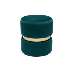 Miliboo pouf rond en velours bleu ptrole et mtal dor d40 cm joy