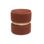 Miliboo pouf rond en velours bleu rouge tomette et mtal dor d40 cm joy