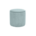 Miliboo pouf rond en velours c�tel� bleu gris� d40 cm paul
