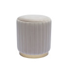 Miliboo pouf rond en velours taupe et mtal dor d40 cm dona