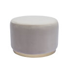 Miliboo pouf rond en velours taupe et mtal dor d54 cm amaya