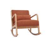 Miliboo rocking chair scandinave en tissu effet velours terre brle et bois clair massif derry