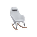 Miliboo rocking chair scandinave en tissu gris, mtal noir et bois clair jhene