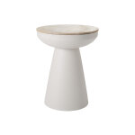 Miliboo table d'appoint ronde design avec rangement en m�tal gr�ge et bois manguier massif h52 cm tam ...