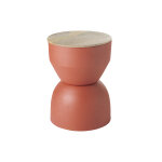 Miliboo table d'appoint ronde design avec rangement en m�tal terre brul�e et bois manguier massif d30 ...