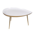Miliboo table basse design en acier laqu� blanc et dor� l80 cm drop