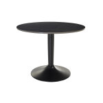 Miliboo table basse design ronde en c�ramique noire et m�tal d60 cm malou