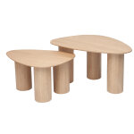 Miliboo tables basses gigognes design en bois clair (lot de 2) foleen